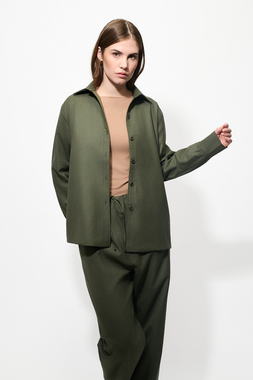 Pantalon Banks Pied-de-poule Kaki