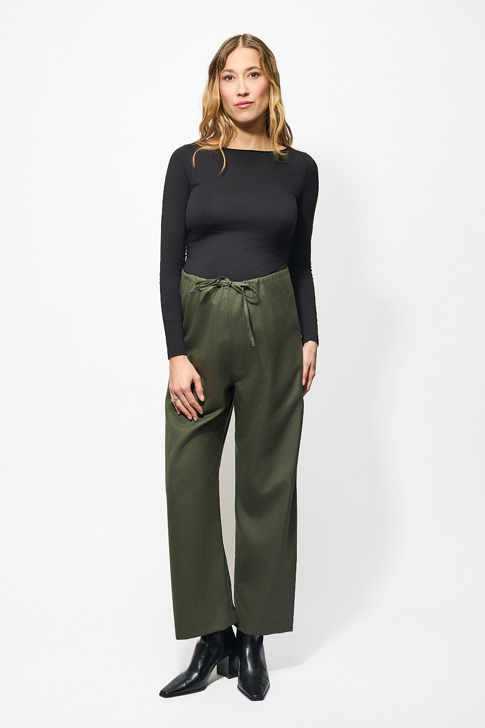 Pantalon Banks Pied-de-poule Kaki