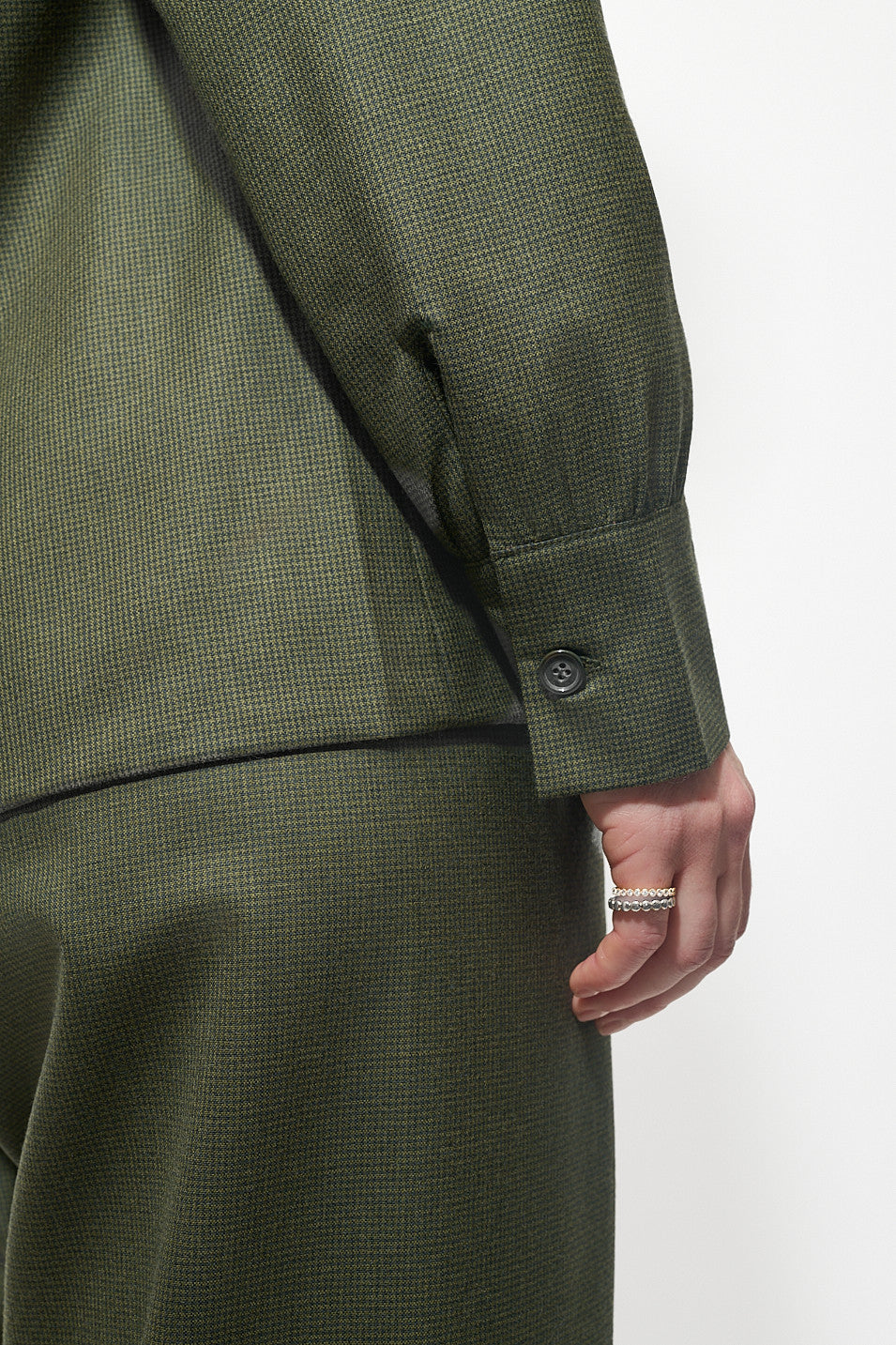 Surchemise Monaco Pied-de-poule Kaki