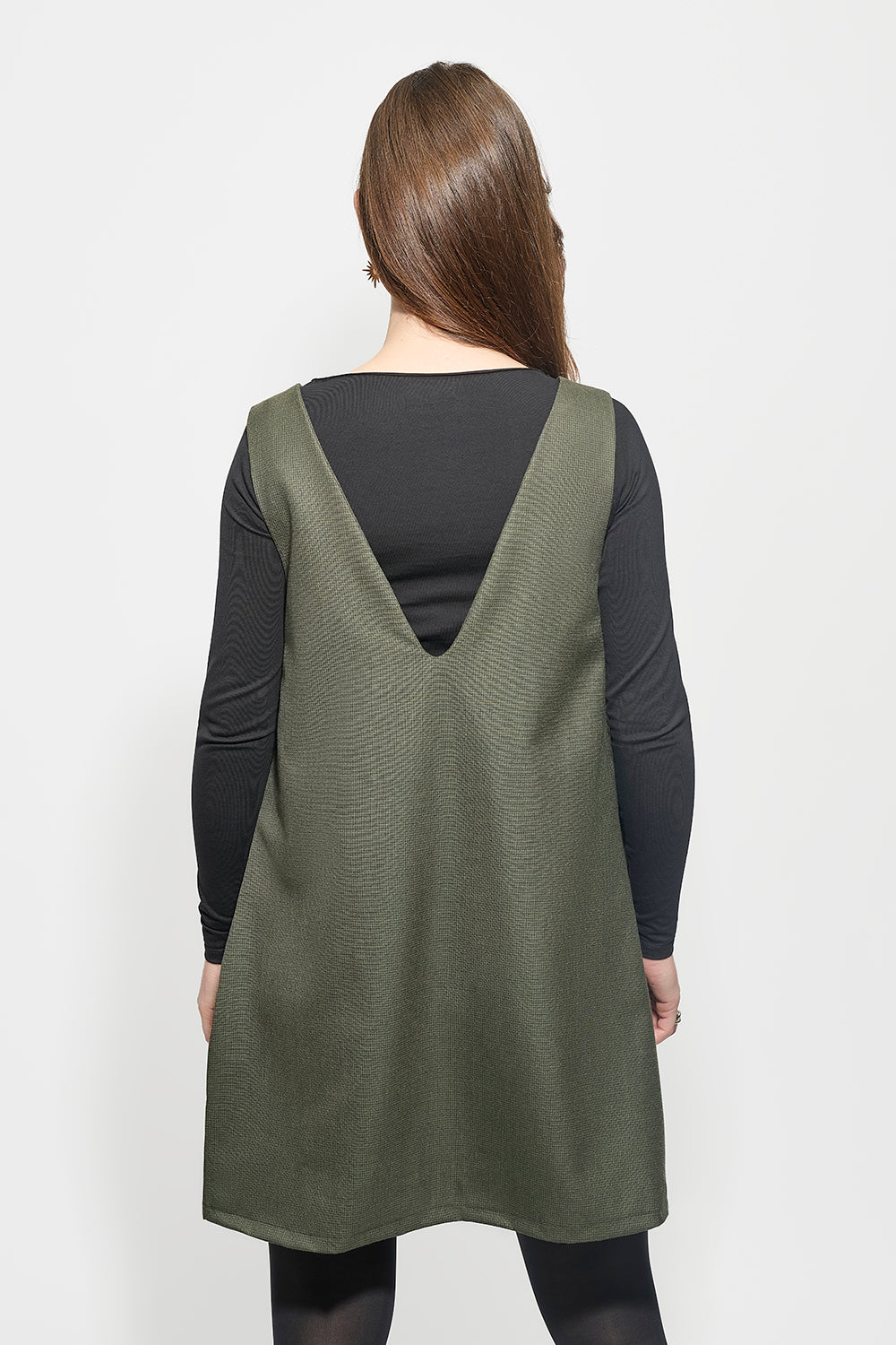 Robe Moonstone Pied-de-poule Kaki